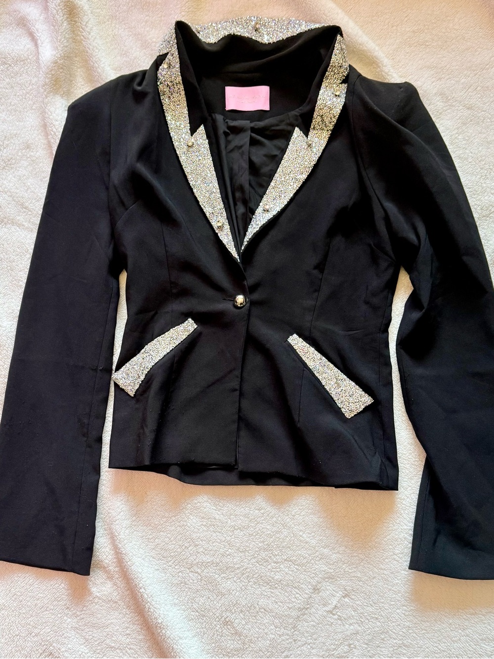 Azalea Wang Star Struck Glitter Blazer Size L